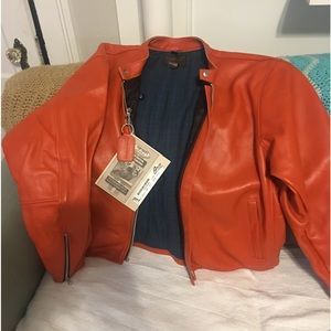 Vanson leather motorcycle jacket size 54 nwt